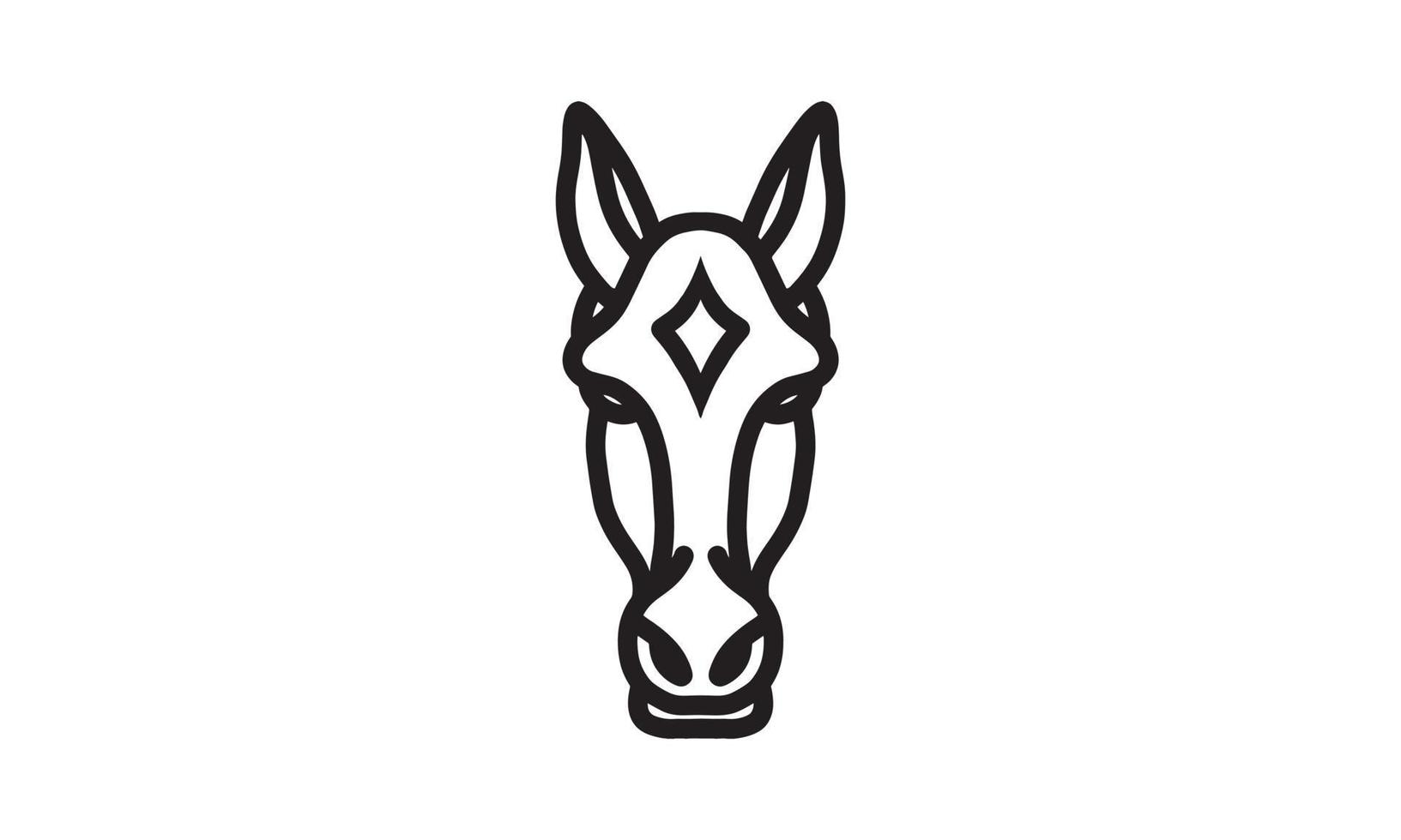 hästvektorlinje, djurikon, vektorlinjekonst, djurhuvud, djurillustration, naturikoner, ikon för desains logotyp vektor
