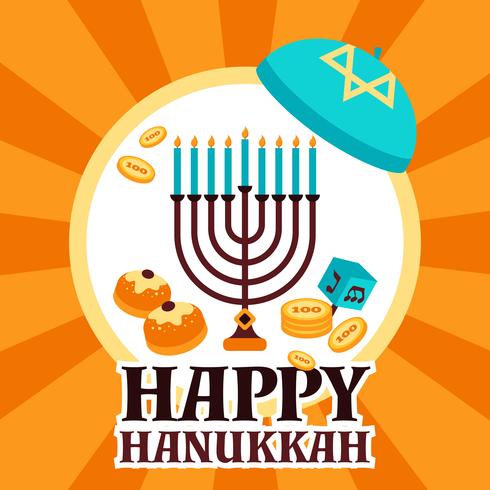 hanukkah feriekort vektor