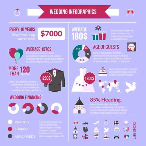 Hochzeitsfeier Kosten Infografik Statistik Banner vektor