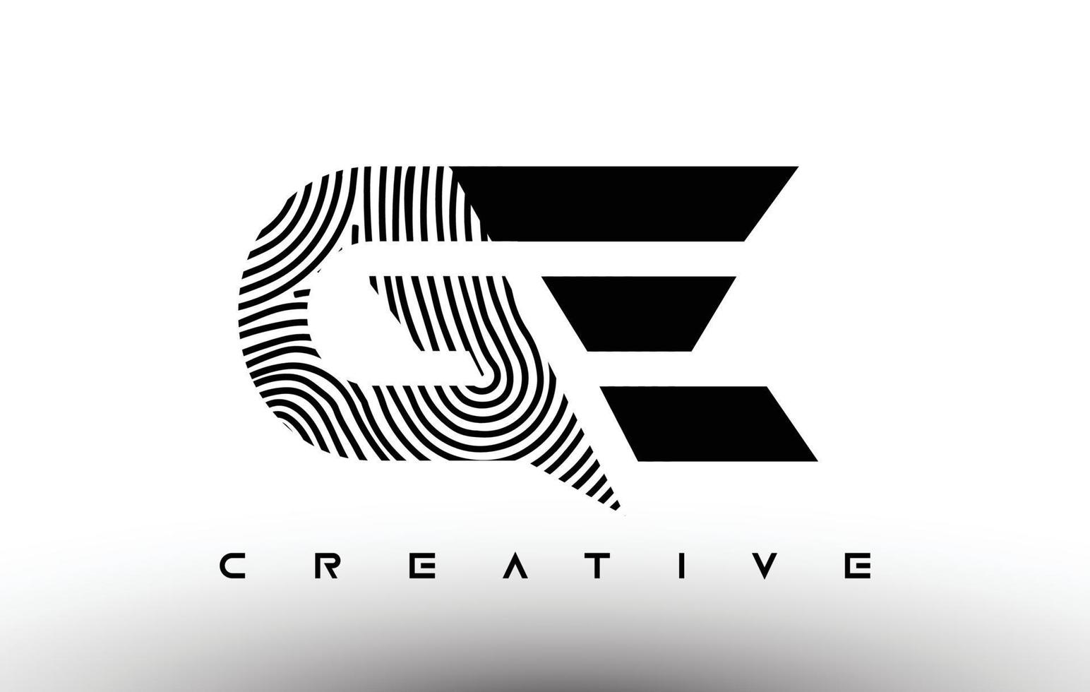 ge Fingerabdruck-Zebra-Buchstaben-Logo-Design. Ge-Logo mit Fingerabdruck-kreativem Symbolvektor vektor