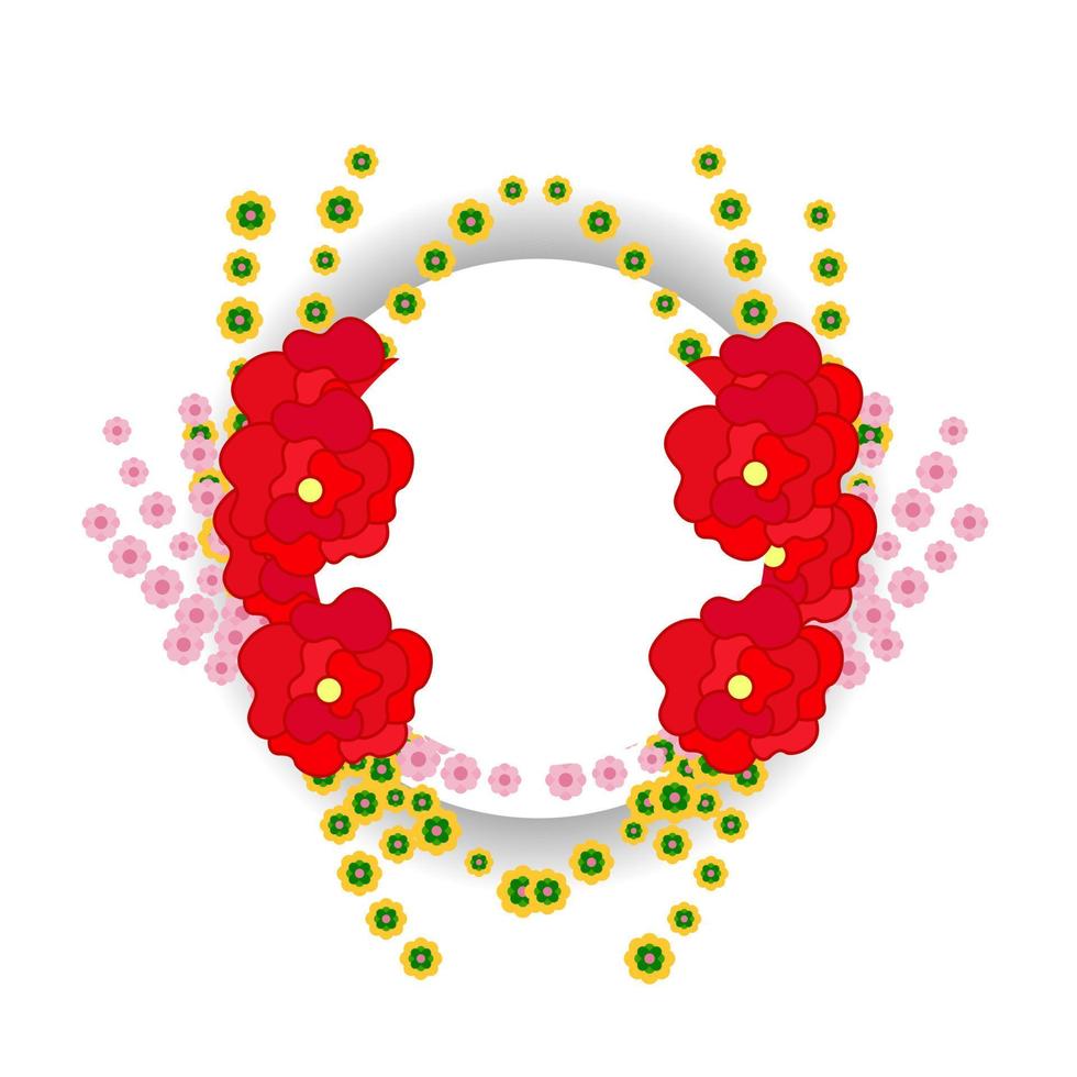 Blumenornament-Vektor-Symbol-Illustration vektor