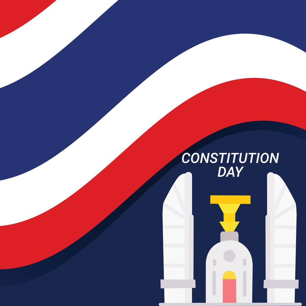 vektor glad konstitutionsdag thailand