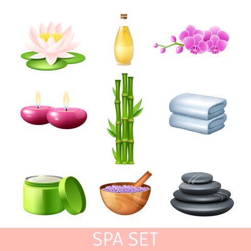 Spa och Wellness Set vektor