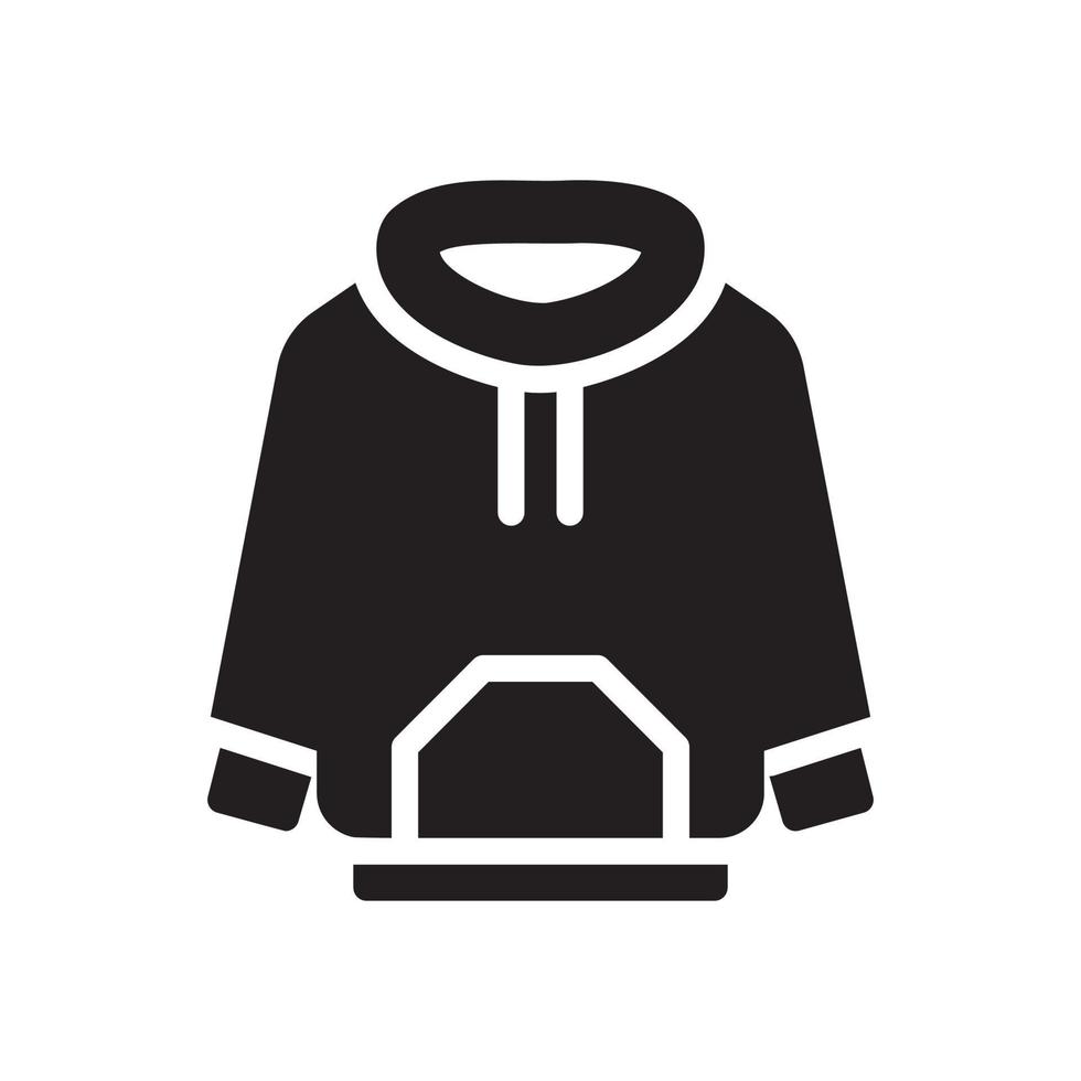 Hoodie-Glyphe-Symbol vektor