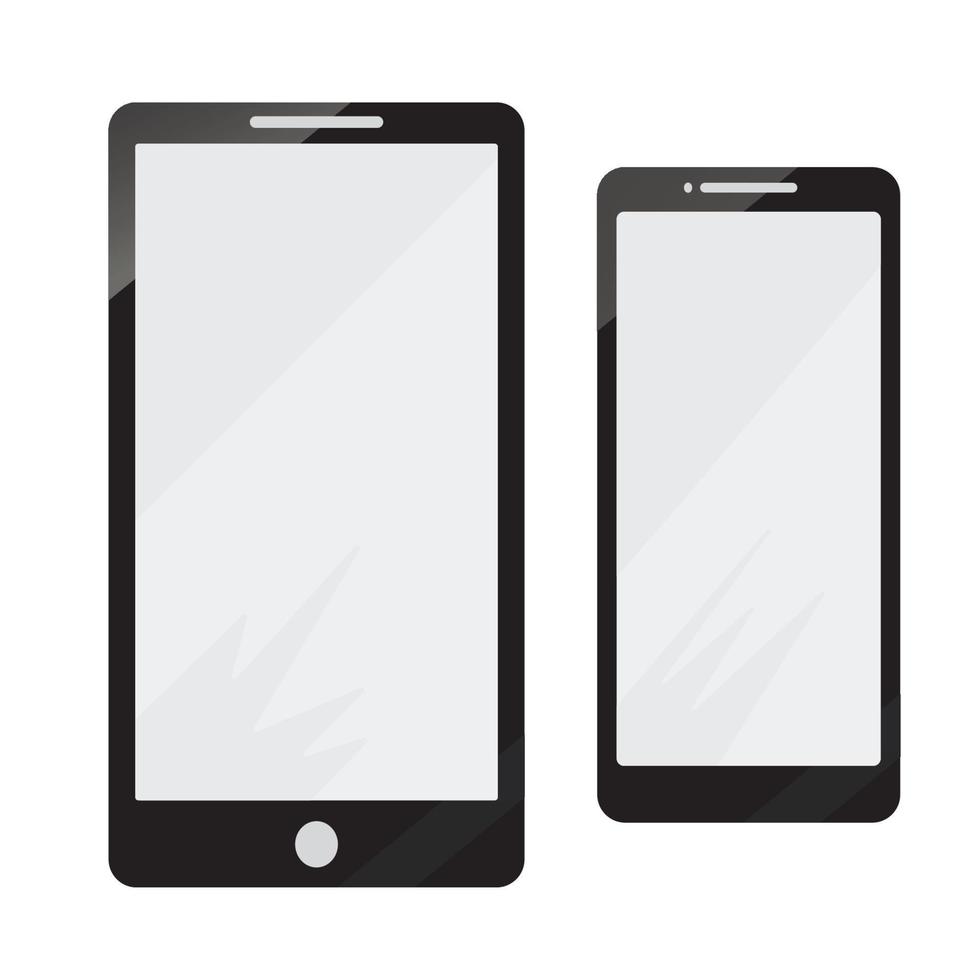 Smartphone-Mockup-Set. Mock-up realistische Modelle Smartphone mit Schatten und leeren Bildschirmen vektor