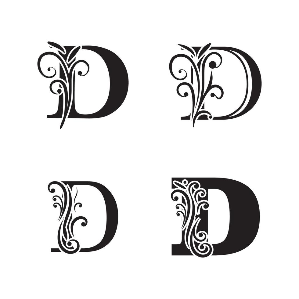 bokstaven d logotyp mall vektor ikondesign