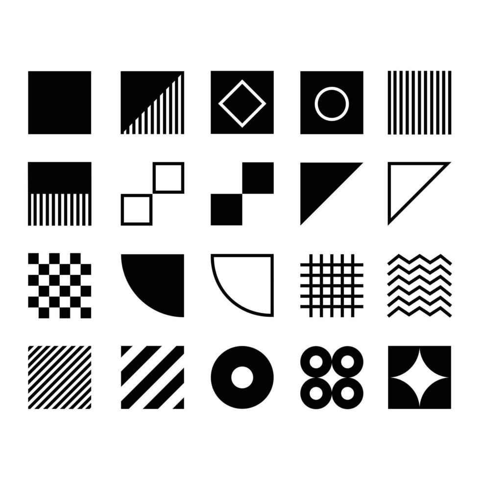 Satz abstrakter Elementdekorationen in einem einfachen Stil. zufällige Form von Symbolelementen, um jedes Design zu erstellen. vektor