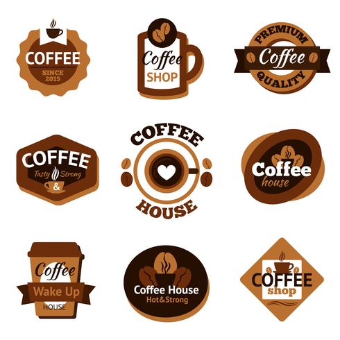 Kaffe Etiketter Set vektor