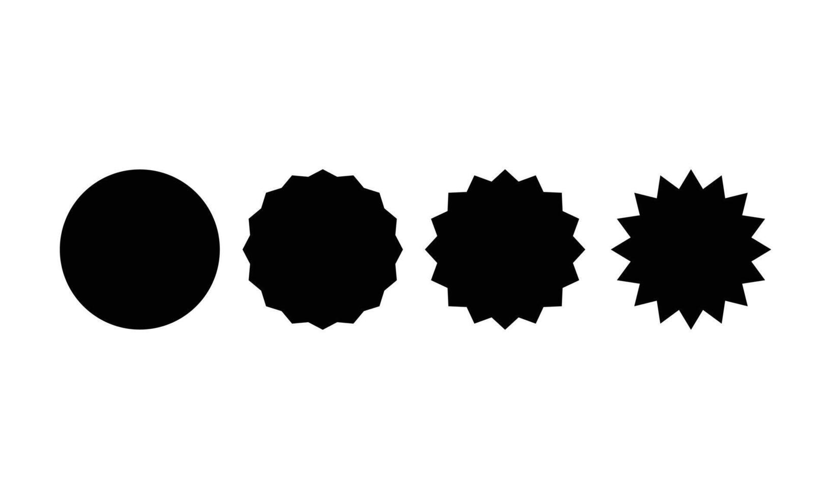 grundläggande rund och stjärnform set för klistermärke försäljning i svart färg isolerad på vit bakgrund. element vektordesign för etikett, tagg, kampanj, mall, kampanj, etc. vektor