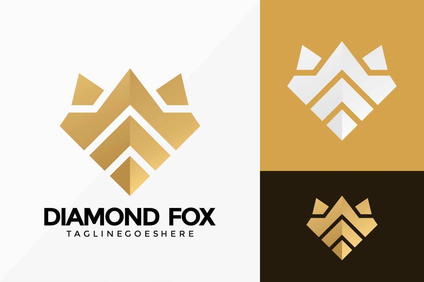 Premium-Diamantfuchs-Logo-Vektor-Design. abstraktes Emblem, Designkonzept, Logos, Logoelement für Vorlage. vektor