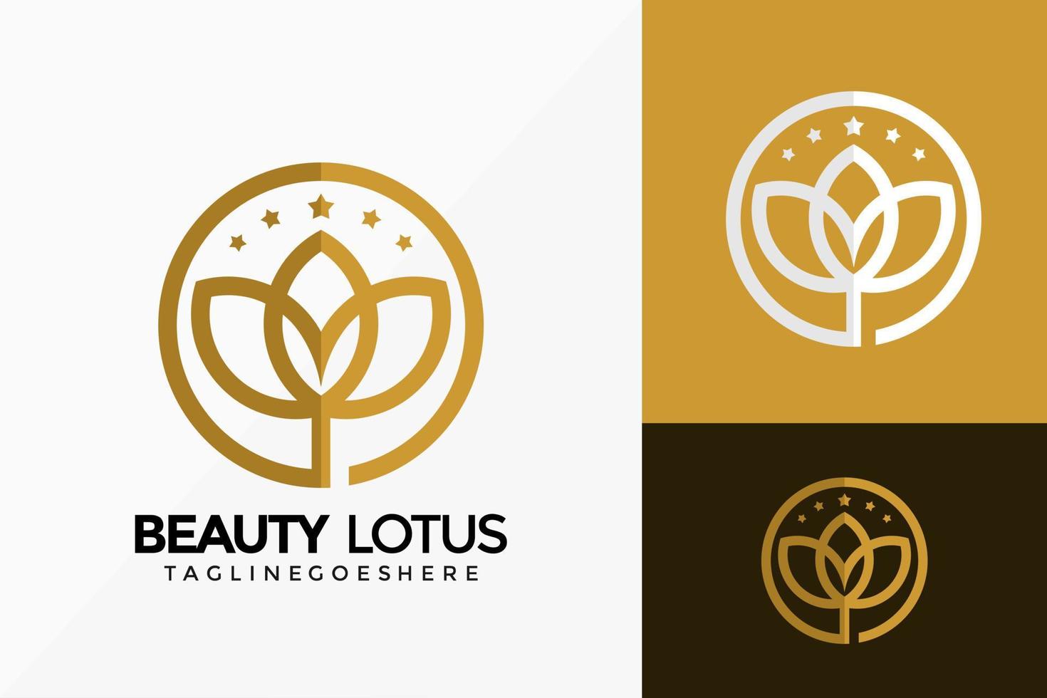 Premium-Luxus-Lotus-Logo-Vektor-Design. Markenidentitätsemblem, Designkonzept, Logos, Logoelement für Vorlage. vektor