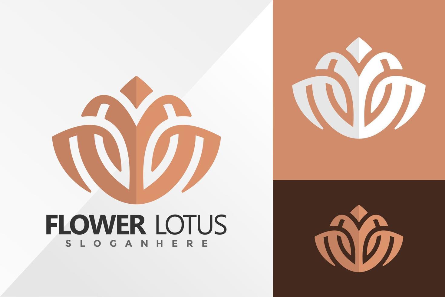 skönhet blomma lotus logotyp design vektor illustration mall