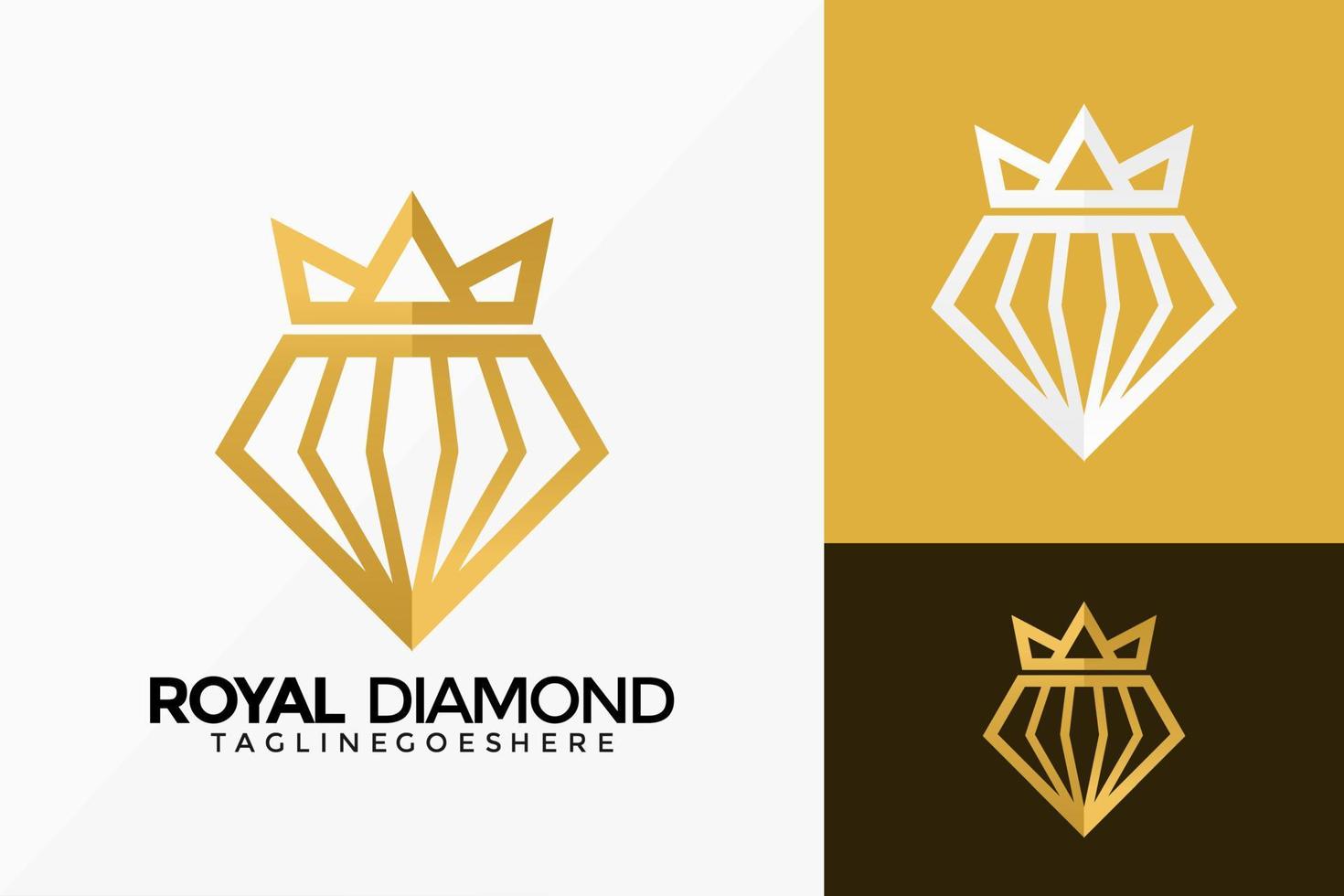 premium lyx royal diamant logotyp vektor design. abstrakt emblem, designkoncept, logotyper, logotypelement för mall.
