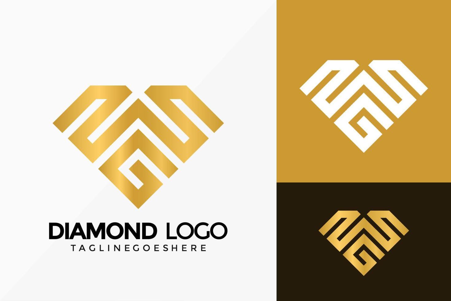 premium bokstaven wg diamant logotyp vektor design. abstrakt emblem, designkoncept, logotyper, logotypelement för mall.