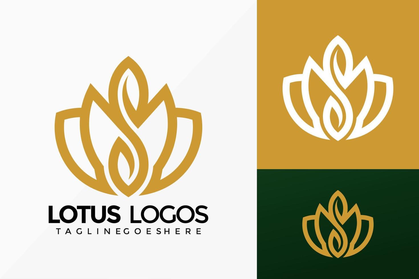 Premium-Luxus-Lotus-Logo-Vektor-Design. abstraktes Emblem, Designkonzept, Logos, Logoelement für Vorlage. vektor