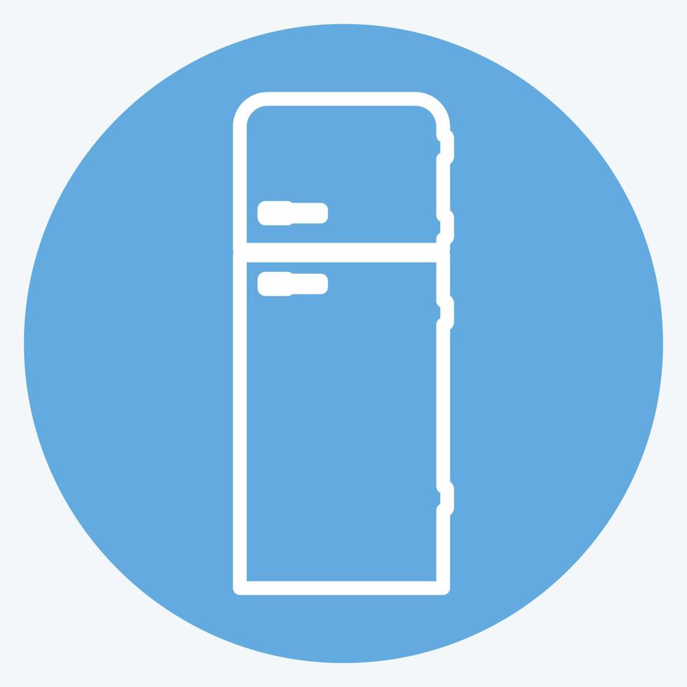 Symbol Kühlschrank - Stil der blauen Augen - einfache Illustration, bearbeitbarer Strich vektor