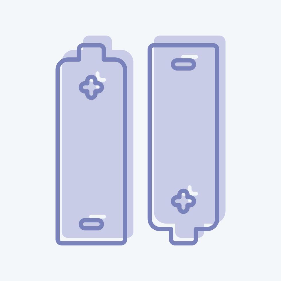 Symbolbatterien - zweifarbiger Stil - einfache Illustration, bearbeitbarer Strich vektor