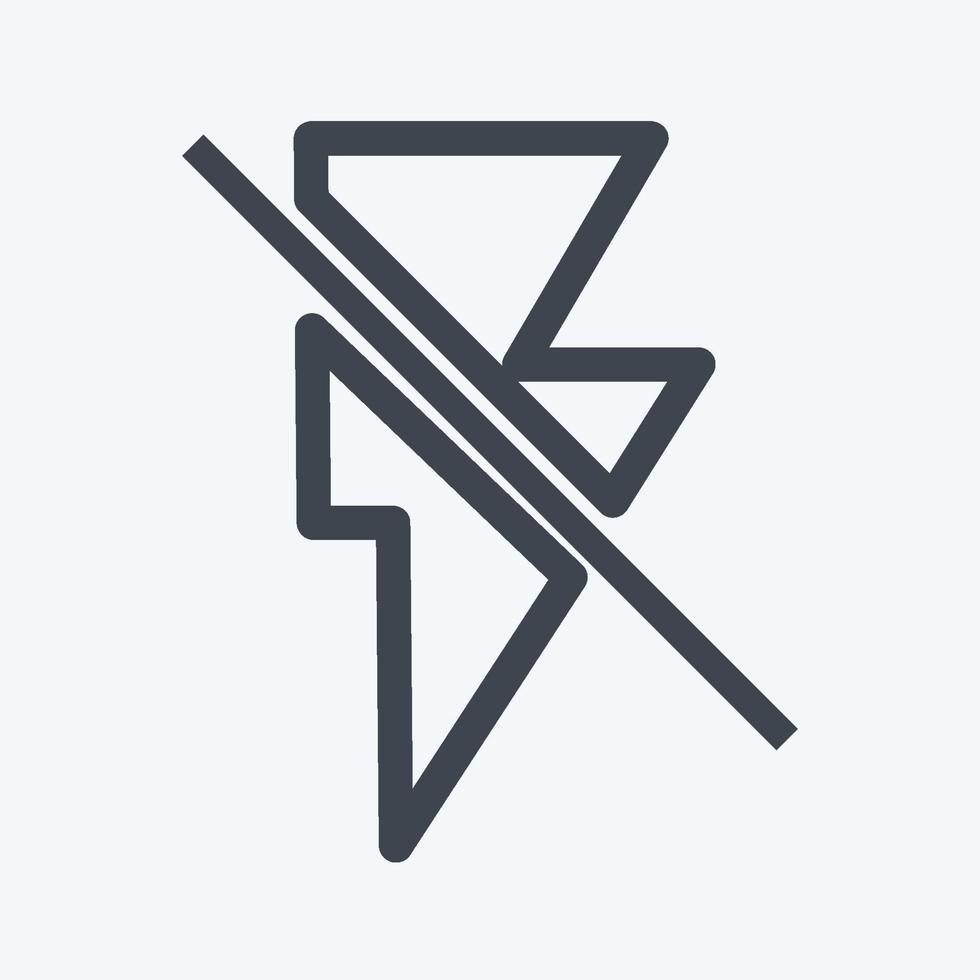 ikon flash off - line stil - enkel illustration, redigerbar linje vektor