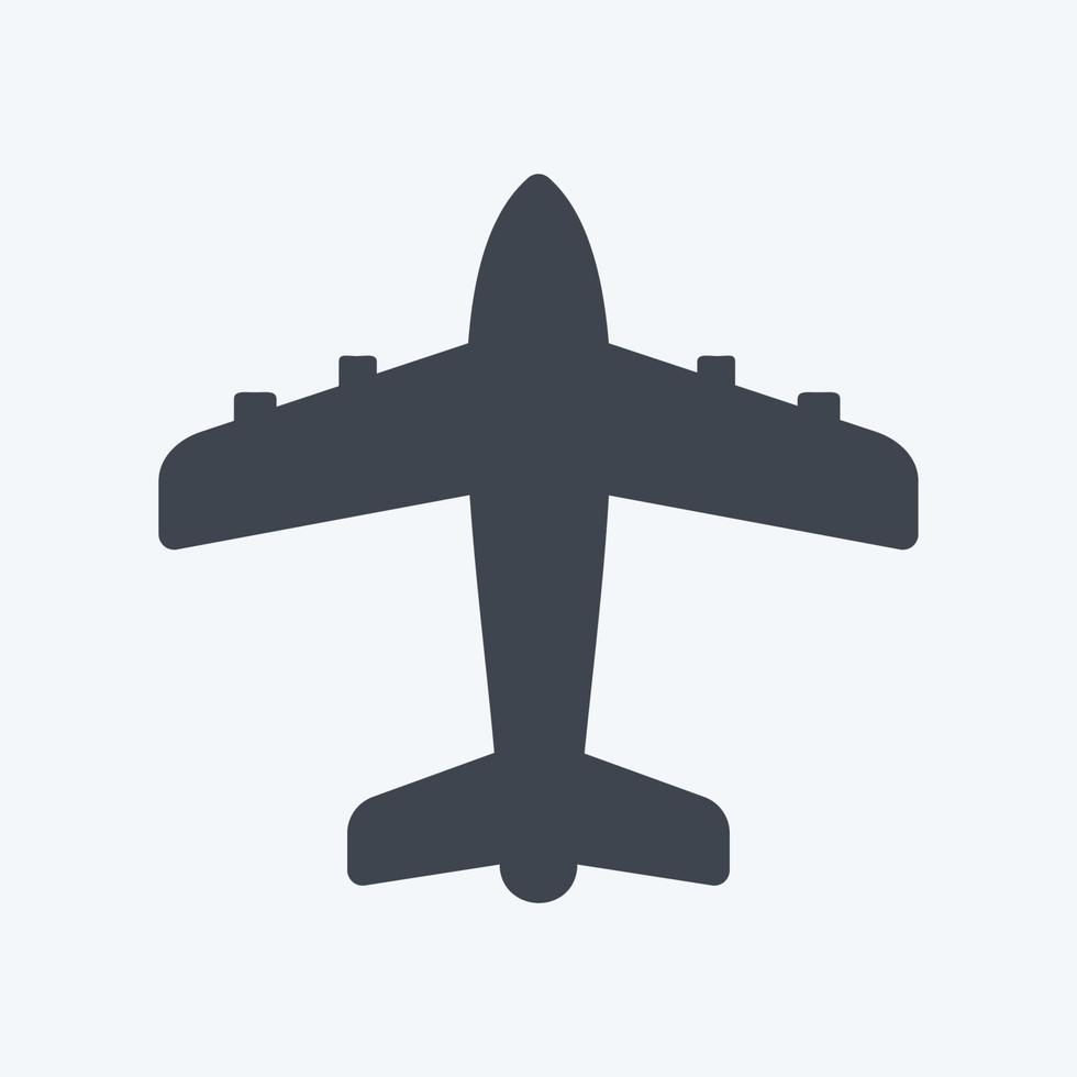 ikon flygplan - glyfstil - enkel illustration, redigerbar linje vektor