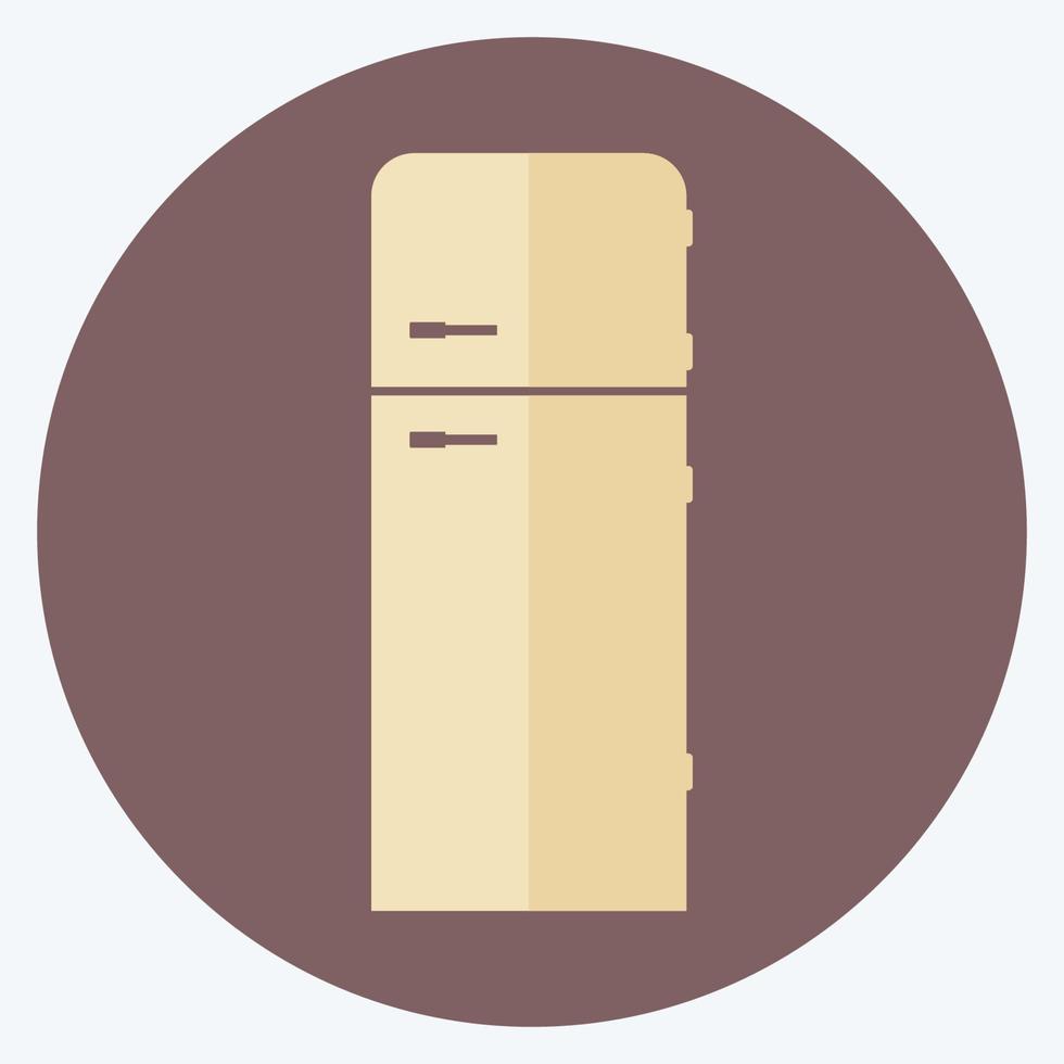 Symbol Kühlschrank - flacher Stil - einfache Illustration, bearbeitbarer Strich vektor