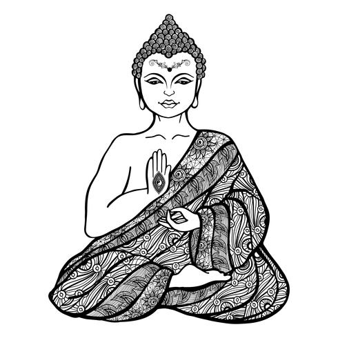 Dekorative Buddha-Skizze vektor