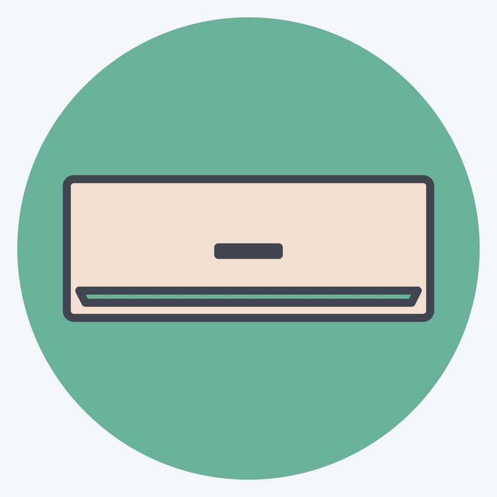 ikon luftkonditionering - färg kompis stil - enkel illustration, redigerbar linje vektor