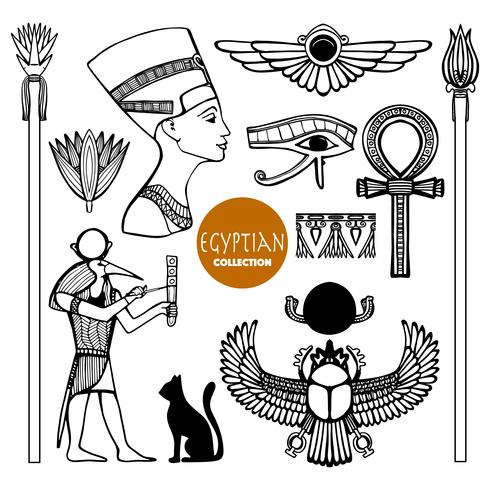 Ägypten-Symbole gesetzt vektor