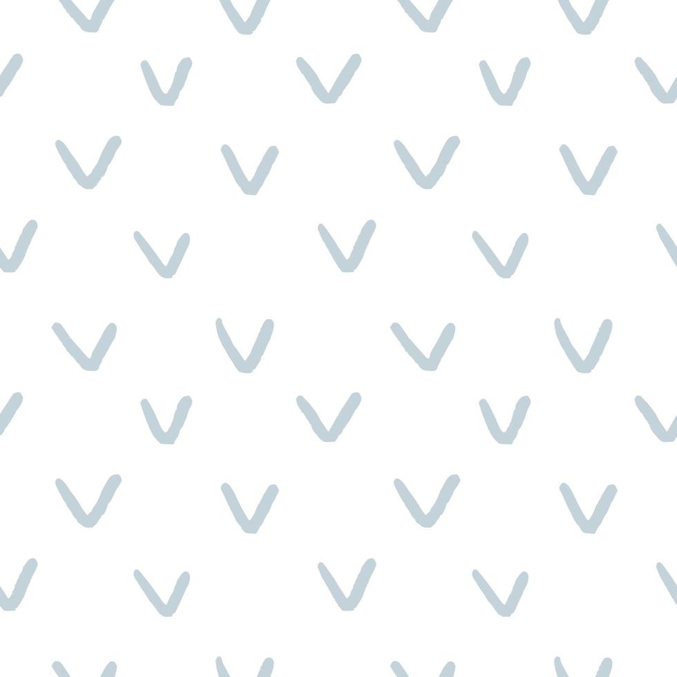 Häkchen handgezeichnetes minimalistisches nahtloses Muster weiche blaue Farbe vektor