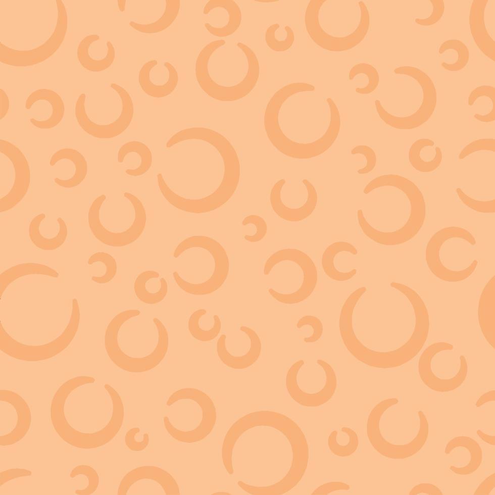 Chamois Orange Enso Kreise einfaches nahtloses Muster. Vektor-Gekritzel endloses Muster für digitale Papierschablone für Textilverpackungen vektor