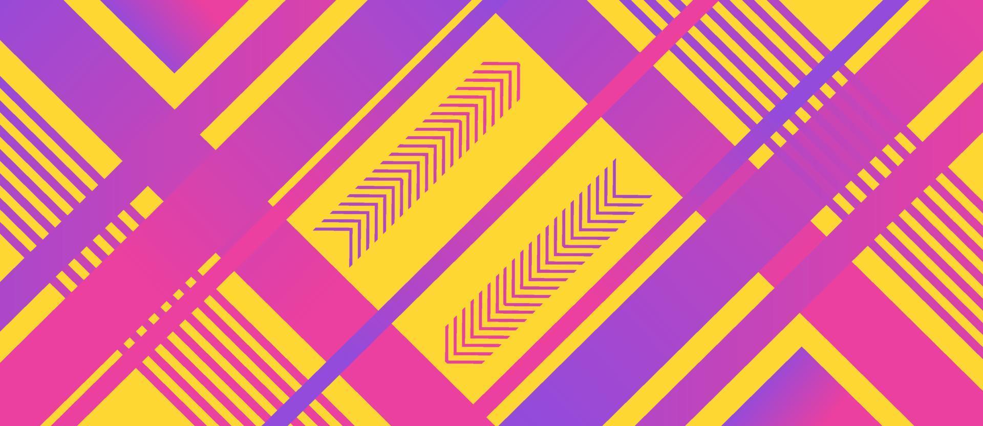 färgglad gul, neon rosa geometrisk diagonal linje, rektangel futuristisk abstrakt bakgrund. vektor