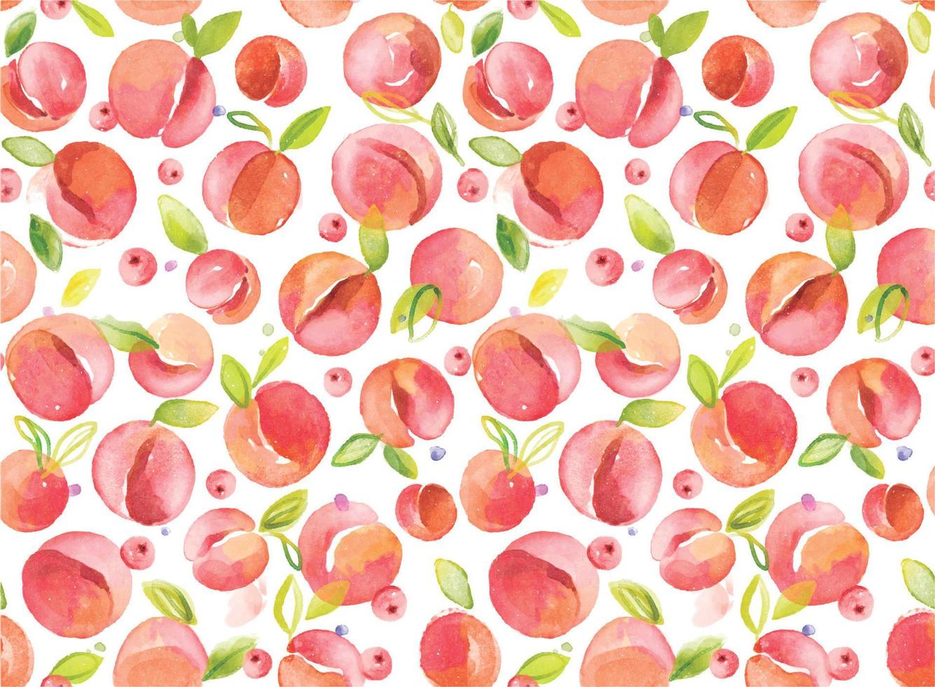 handgjorda akvarell persikor bakgrund vektor