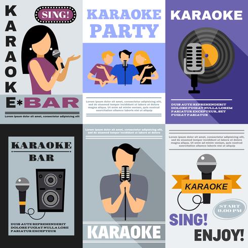 Karaoke-Poster-Set vektor