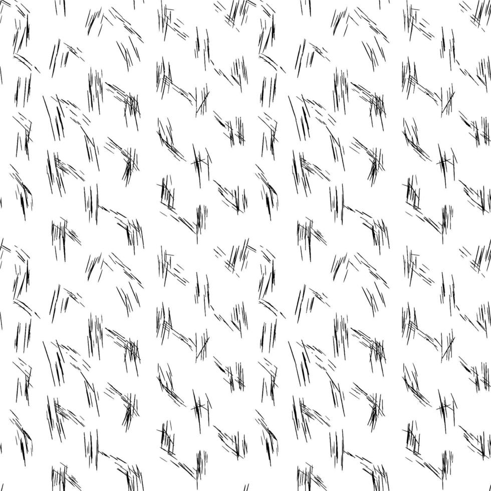 schwarz-weiß handgezeichnete einfache Tinte Pinselstrich nahtlose Muster. Vektor-Illustration für Hintergrund, Bettwäsche, Geschenkpapier, Scrapbooking vektor
