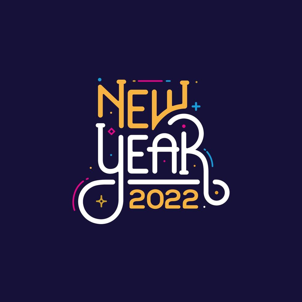 Neujahr 2022 Schriftzug Typografie Stil für Grußkarten vektor