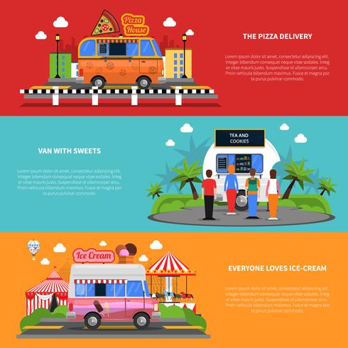 Street Food Banner Set vektor