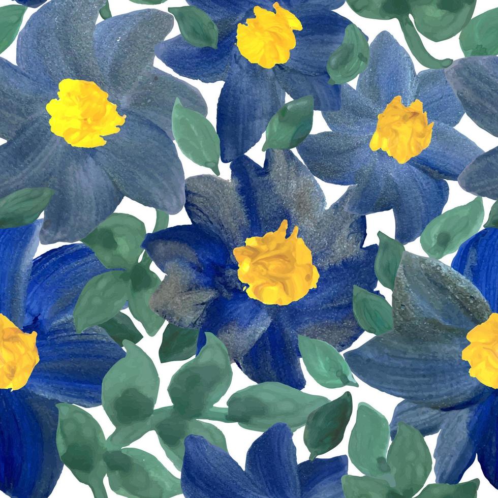 Vektor nahtlose handgezeichneten floralen Hintergrund. Hintergrund mit Aquarellblumen. nahtloses Muster. kann für Tapeten, Musterfüllungen, Webseitenhintergrund, Oberflächenstrukturen, Textildruck verwendet werden