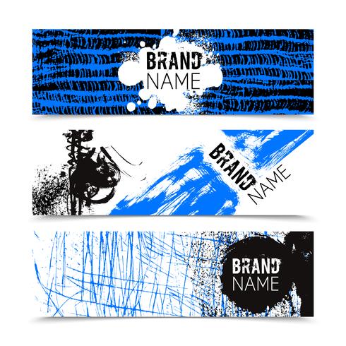 Grunge Texture Color Banner Set vektor