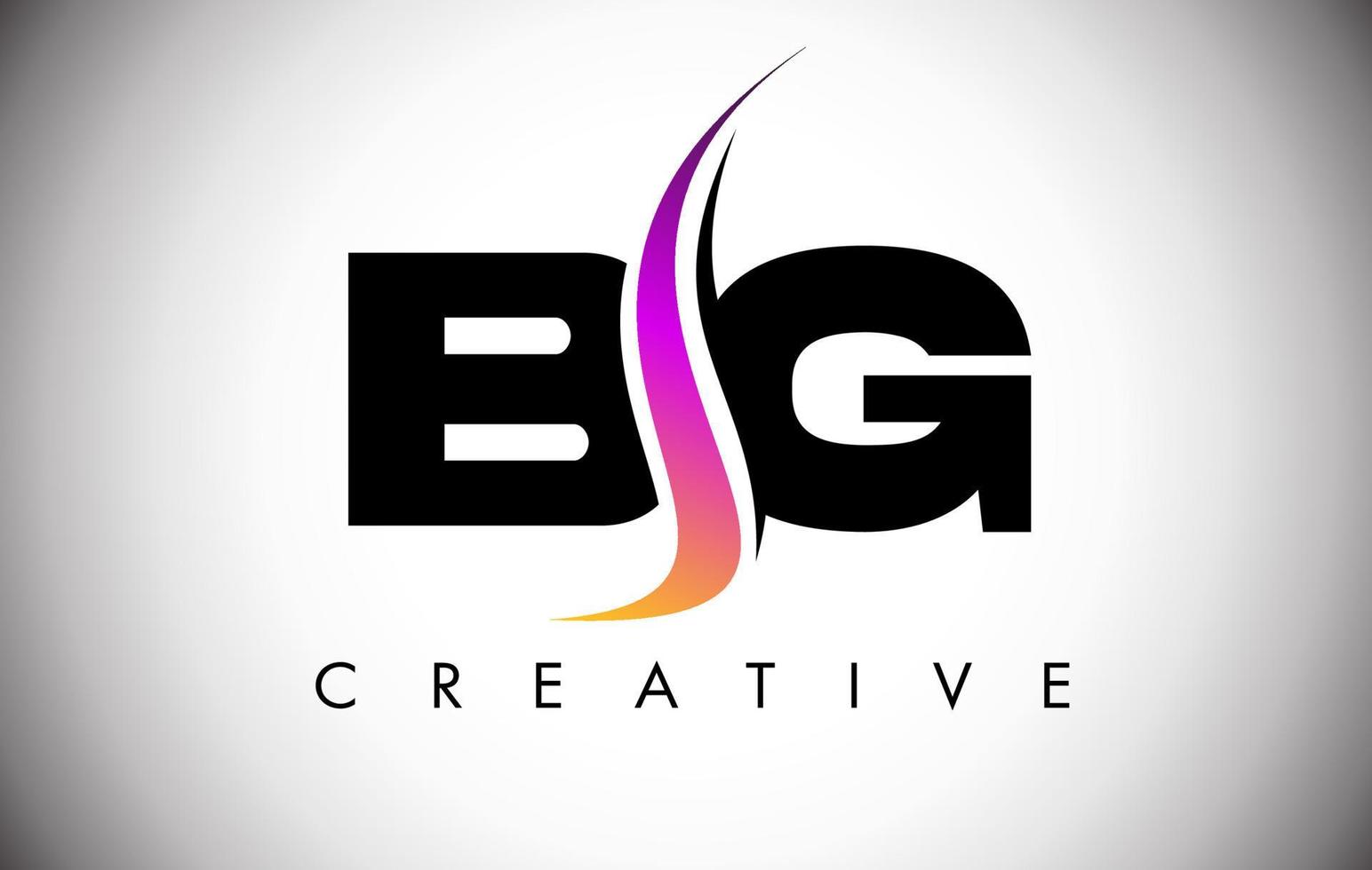 bg letter logotypdesign med kreativa shoosh och modernt utseende vektor