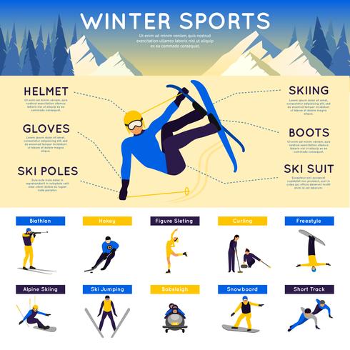 Wintersport-Infografiken vektor