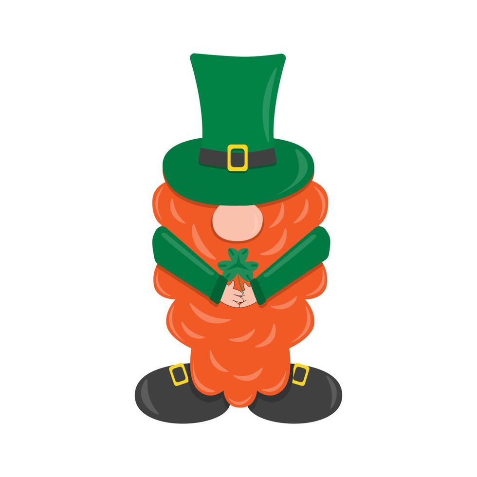 st patricks day leprechaun gnome platt vektorillustration vektor