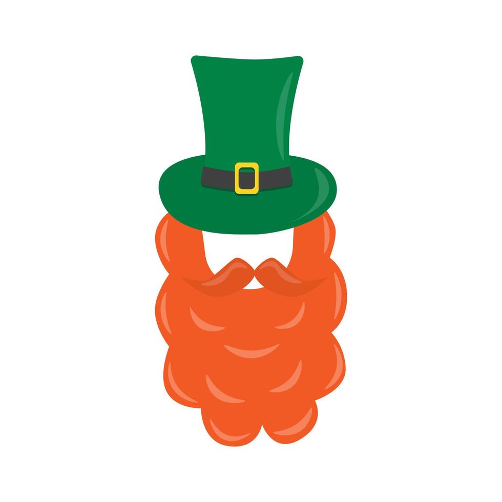 hatt skägg och mustasch för st patricks day platt vektorillustration vektor