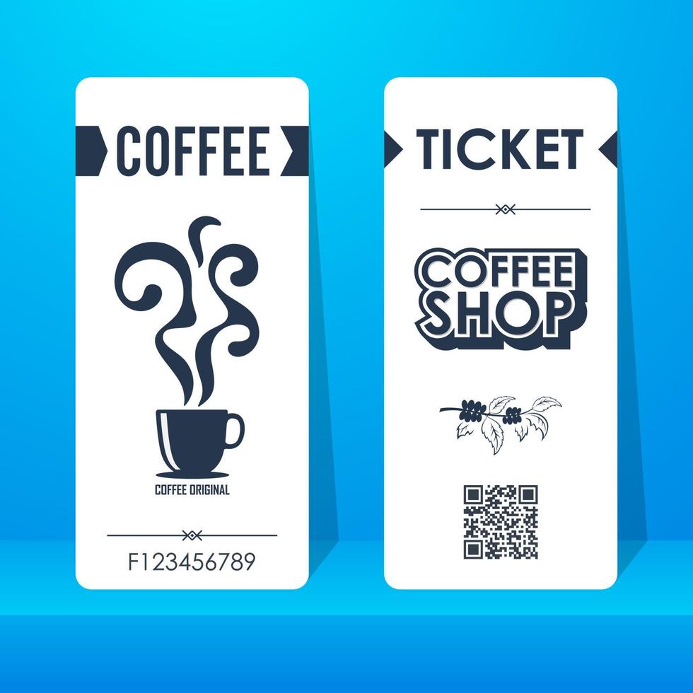 Coffeeshop-Ticket. Elementvorlage Vintage vertikal für Grafikdesign. Vektor-Illustration vektor