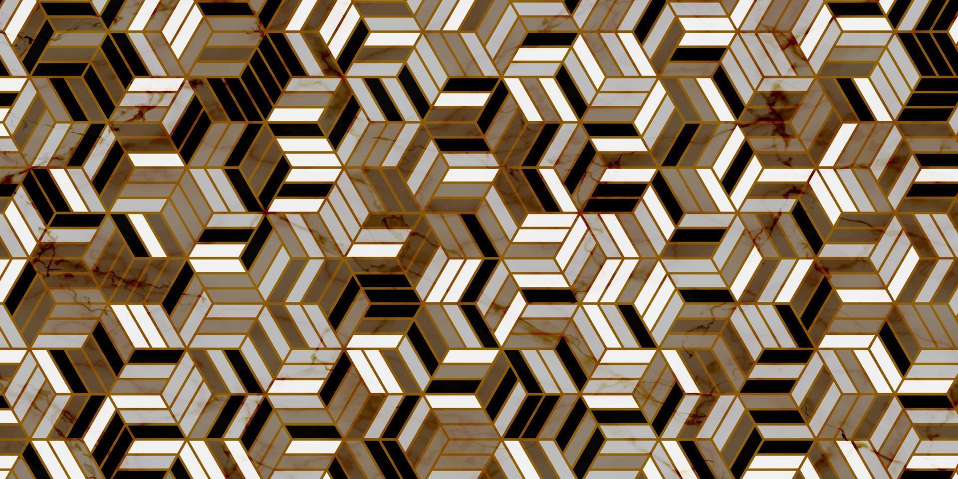 geometriska mönster med ränder guld bakgrund vektor
