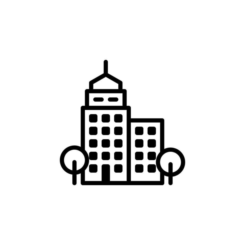 Gebäude Wohnung Haus im Linienstil-Symbol. Vektorillustration für Grafikdesign, Website, ui vektor