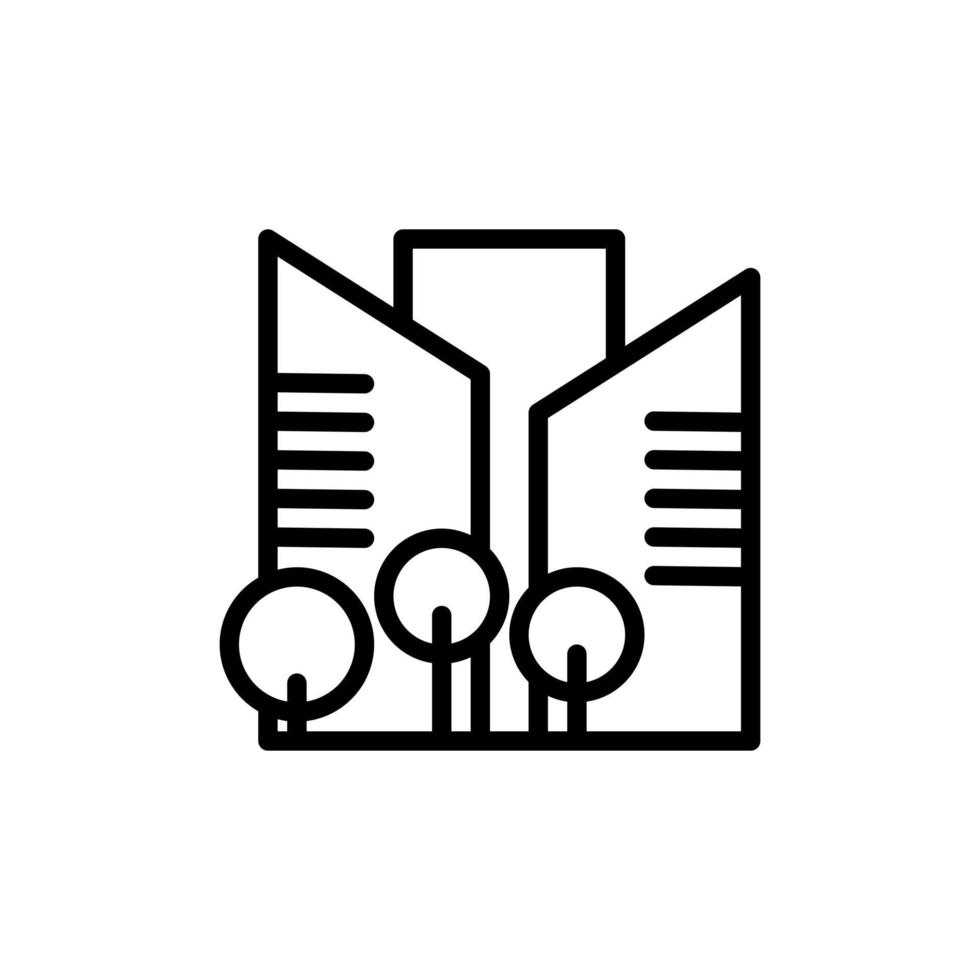 Gebäude Wohnung Haus im Linienstil-Symbol. Vektorillustration für Grafikdesign, Website, ui vektor