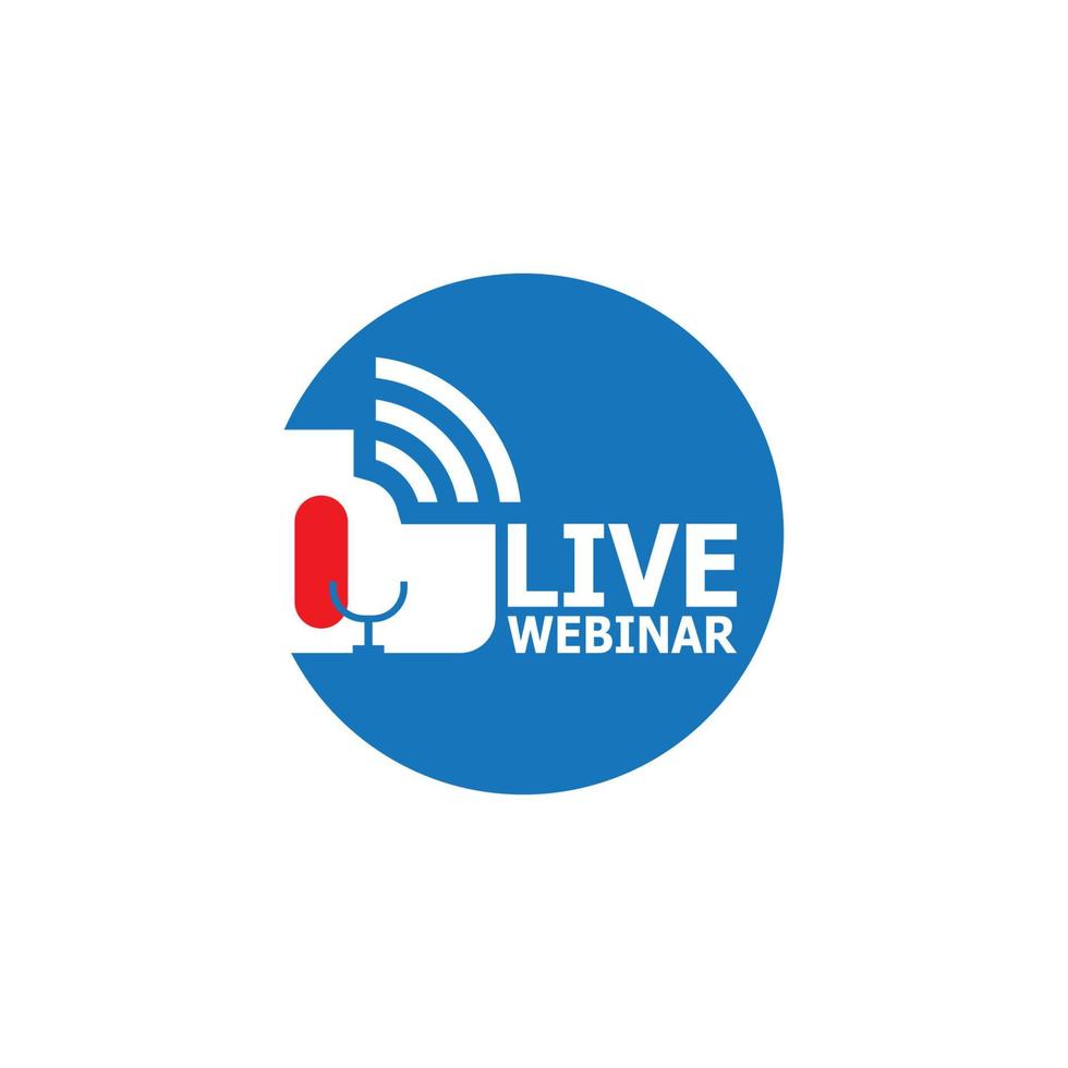 Live-Webinar-Symbol und Symbolvorlage vektor