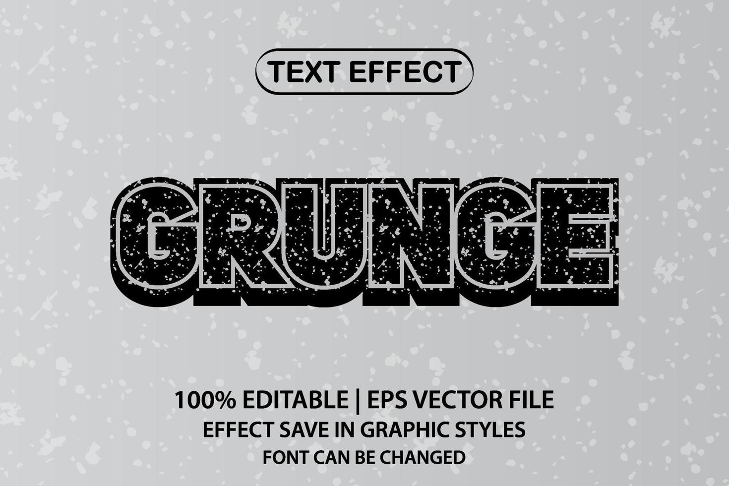 Grunge 3D bearbeitbarer Texteffekt vektor