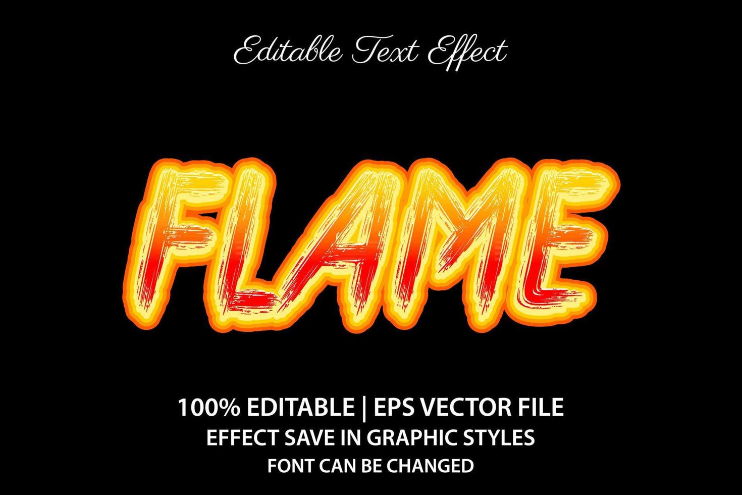 Feuerflamme 3D bearbeitbarer Texteffekt vektor