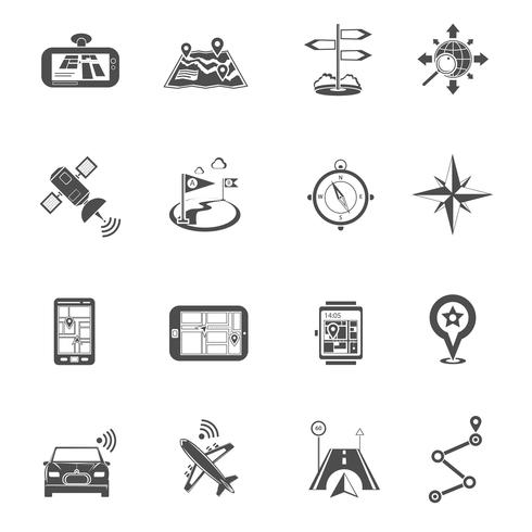 Plats Flat Icon Set vektor