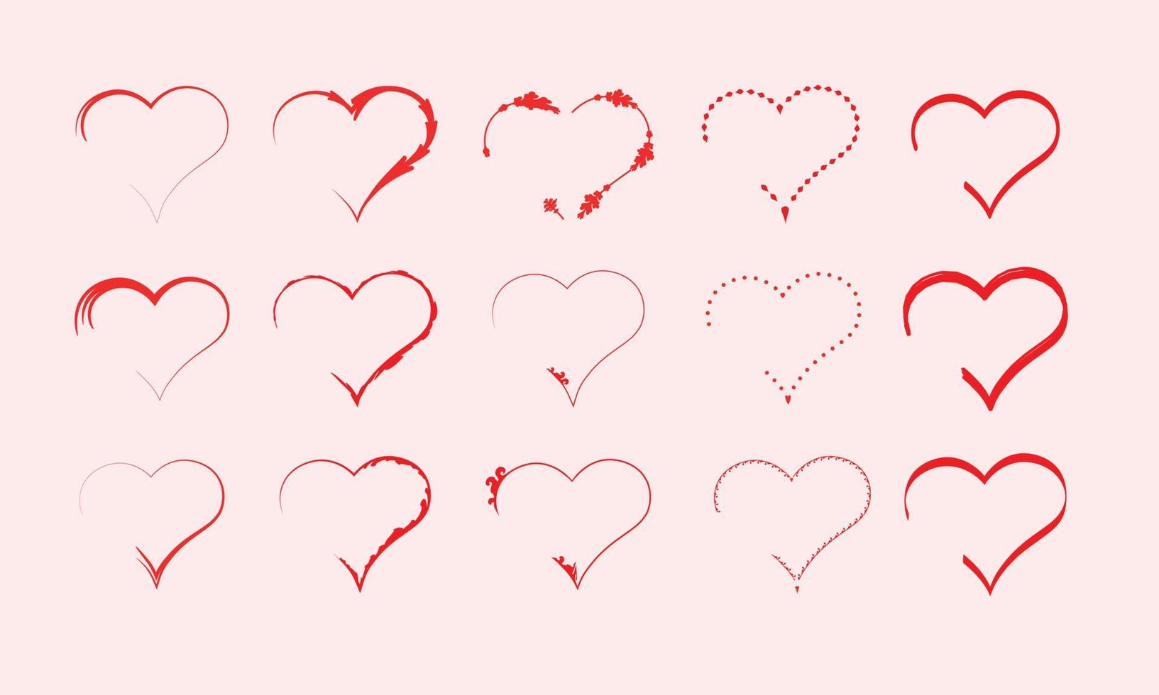 alla hjärtans dag rött och rosa clipart design samling del två vektor